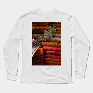 Two Crowns On Old Books Long Sleeve T-Shirt